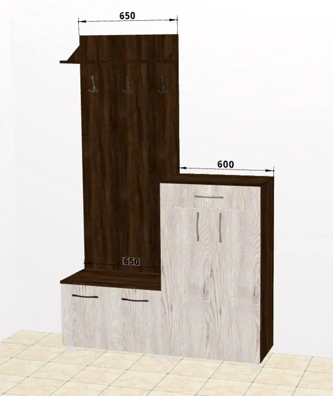 Antreu Ambianta Bruno 1.25m (Sonoma Inchis/Samoa Alb)