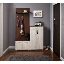 Прихожая Ambianta Bruno 1.25м (Сонома Темный/Самоа Белый)