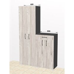 Прихожая Ambianta Bruno 1.2м (Графит/Самоа Белый) Thumb