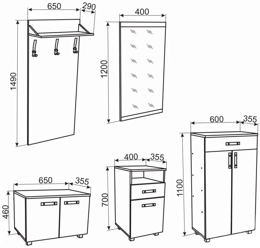 Antreu Ambianta Bruno 1.65m (Sonoma Inchis/Samoa Alb)