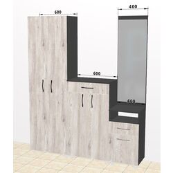 Antreu Ambianta Bruno 1.6m (Grafit/Samoa Alb) Thumb