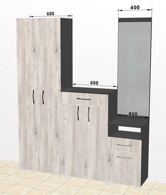 Antreu Ambianta Bruno 1.6m (Grafit/Samoa Alb)