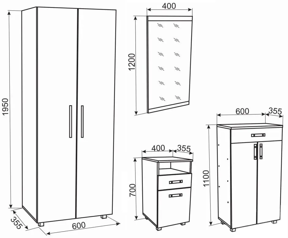 Antreu Ambianta Bruno 1.6m (Grafit/Samoa Alb)