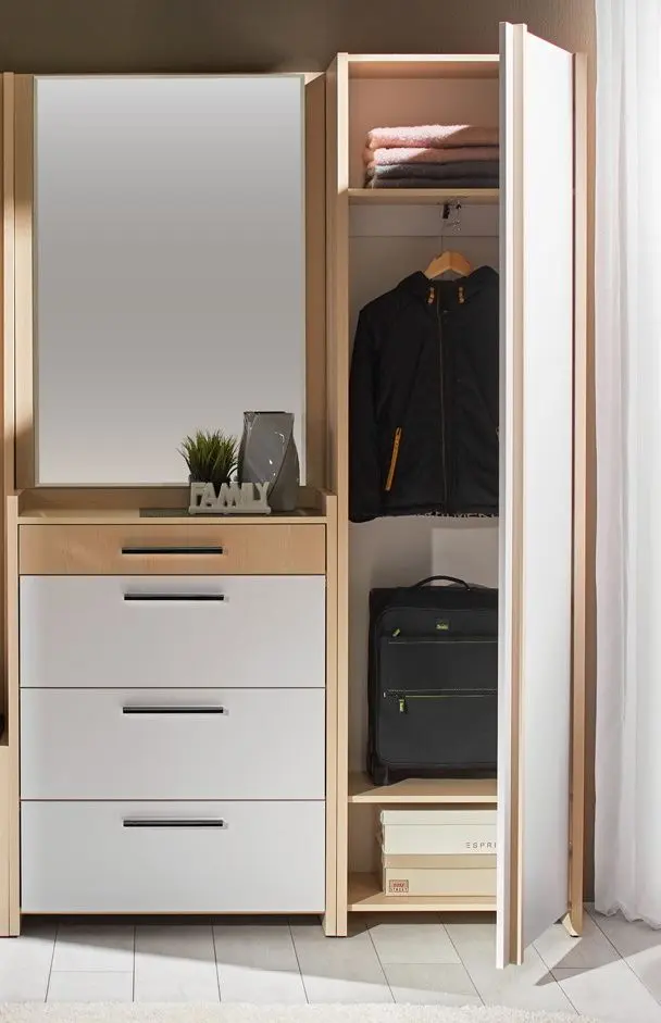 Antreu Ambianta Solaris cu dulap 1.4m (Cremona/Alb)