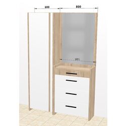 Antreu Ambianta Solaris cu dulap 1.4m (Cremona/Alb) Thumb