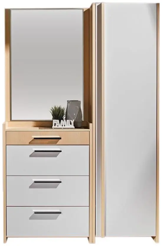 Antreu Ambianta Solaris cu dulap 1.4m (Cremona/Alb)