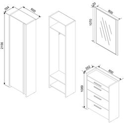 Antreu Ambianta Solaris cu dulap 1.4m (Cremona/Grafit) Thumb