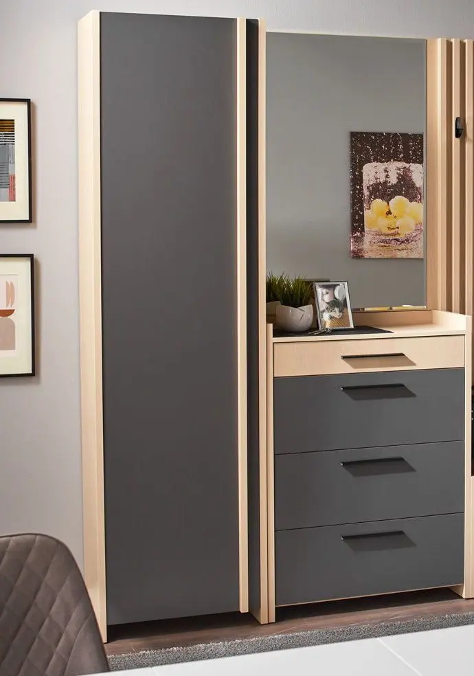 Antreu Ambianta Solaris cu dulap 1.4m (Cremona/Grafit)