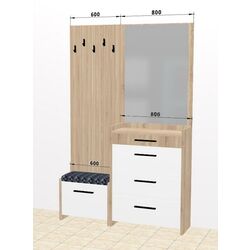 Antreu Ambianta Solaris cu cuier 1.4m (Cremona/Alb) Thumb