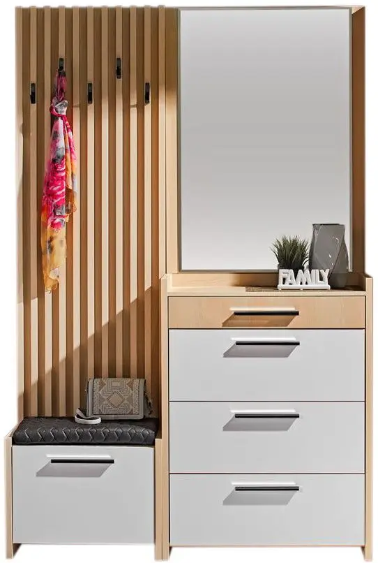 Antreu Ambianta Solaris cu cuier 1.4m (Cremona/Alb)