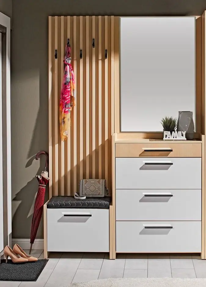 Antreu Ambianta Solaris cu cuier 1.4m (Cremona/Alb)