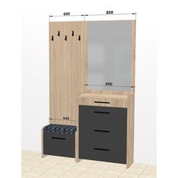 Antreu Ambianta Solaris cu cuier 1.4m (Cremona/Grafit) Thumb