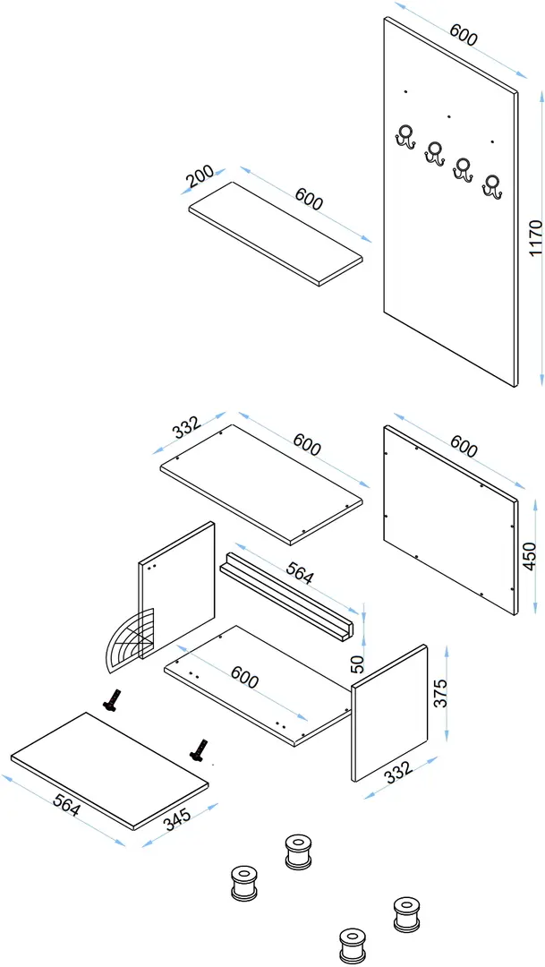 Прихожая Arta Mobilei Krafti 5.3.2 AM81 (Gold Craft Oak/Alpine White)
