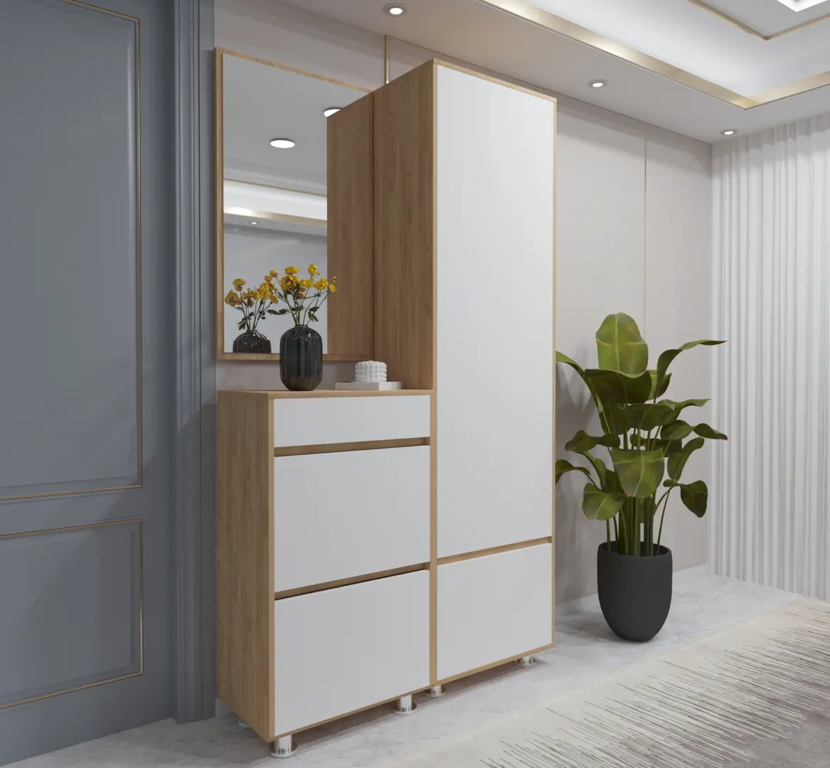 Прихожая Arta Mobilei Krafti 5.4 AM77 (Gold Craft Oak/Alpine White)