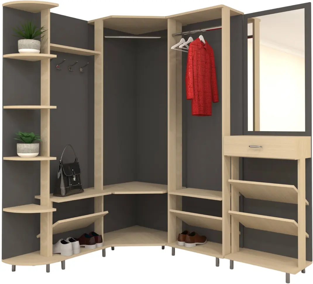 Прихожая Arta Mobilei Open Grafit 1-5 AM47 (Graphite/Ferrara Oak)