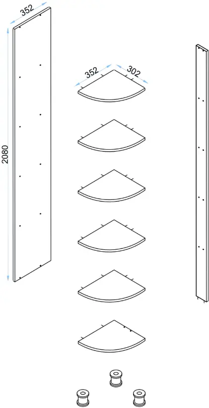 Прихожая Arta Mobilei Open Grafit 1.2 AM50 (Graphite/Ferrara Oak)