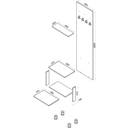Прихожая Arta Mobilei Open Grafit 1.2 AM50 (Graphite/Ferrara Oak) Thumb