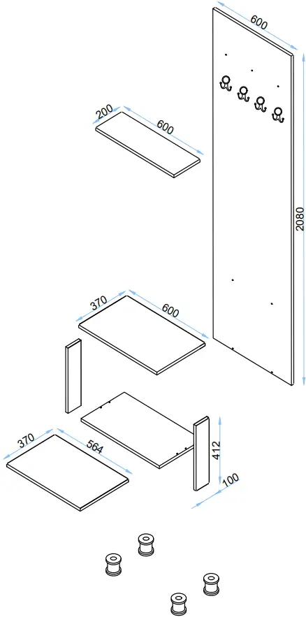 Прихожая Arta Mobilei Open Grafit 1.2 AM50 (Graphite/Ferrara Oak)