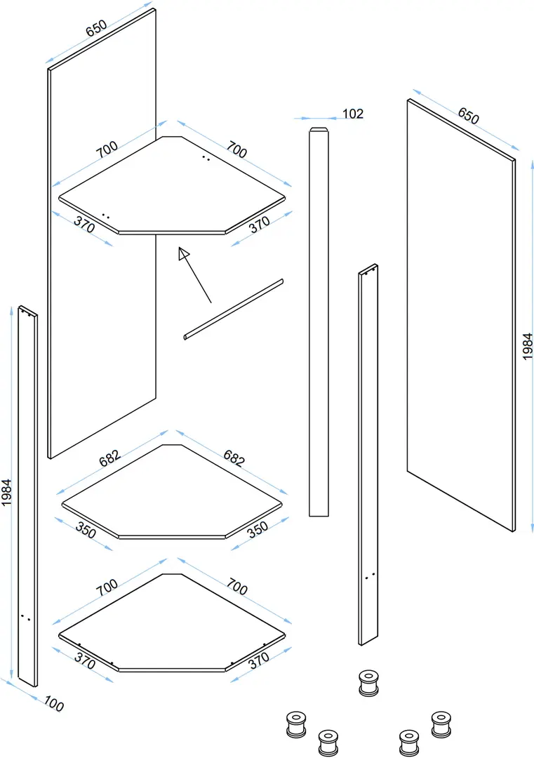 Antreu Arta Mobilei Open Grafit 1.3.4 AM51 (Graphite/Ferrara Oak)