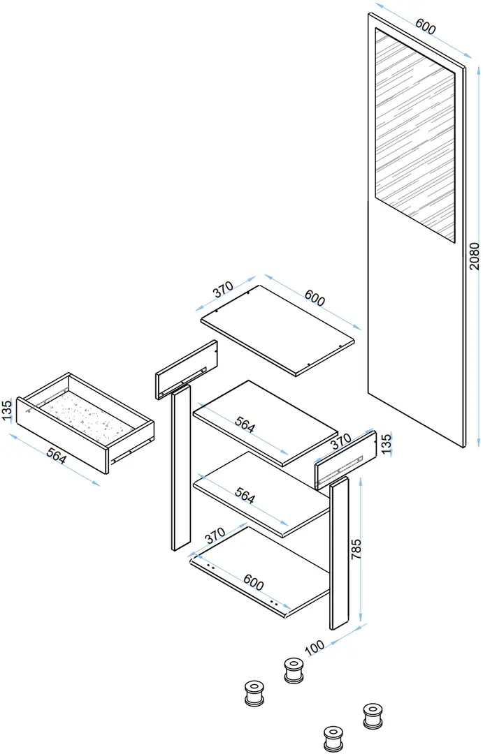 Antreu Arta Mobilei Open Grafit 1.3.5 AM52 (Graphite/Ferrara Oak)