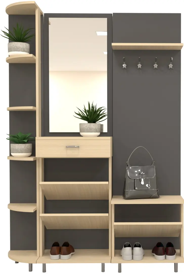 Прихожая Arta Mobilei Open Grafit 1.5.2 AM56 (Graphite/Ferrara Oak)