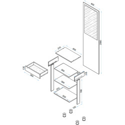 Прихожая Arta Mobilei Open Grafit 1.5.2 AM56 (Graphite/Ferrara Oak) Thumb