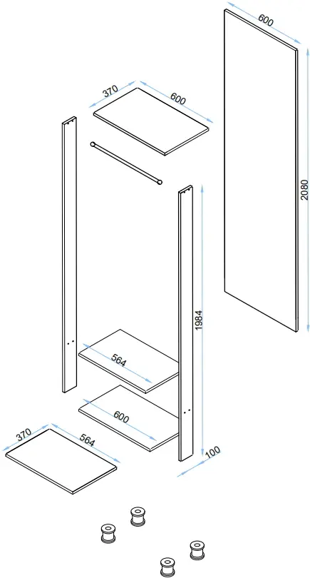Прихожая Arta Mobilei Open Grafit 1.5.4 AM48 (Graphite/Ferrara Oak)