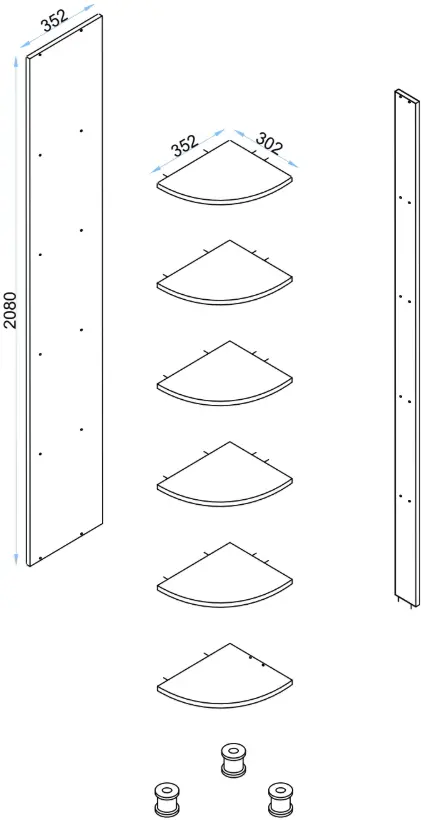 Прихожая Arta Mobilei Open Grafit 2.3.1 AM53 (Graphite/Ferrara Oak)