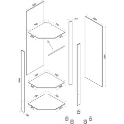 Прихожая Arta Mobilei Open Grafit 2.3.1 AM53 (Graphite/Ferrara Oak) Thumb