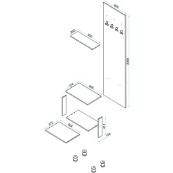 Прихожая Arta Mobilei Open Grafit 5.2.4 AM57 (Graphite/Ferrara Oak) Thumb