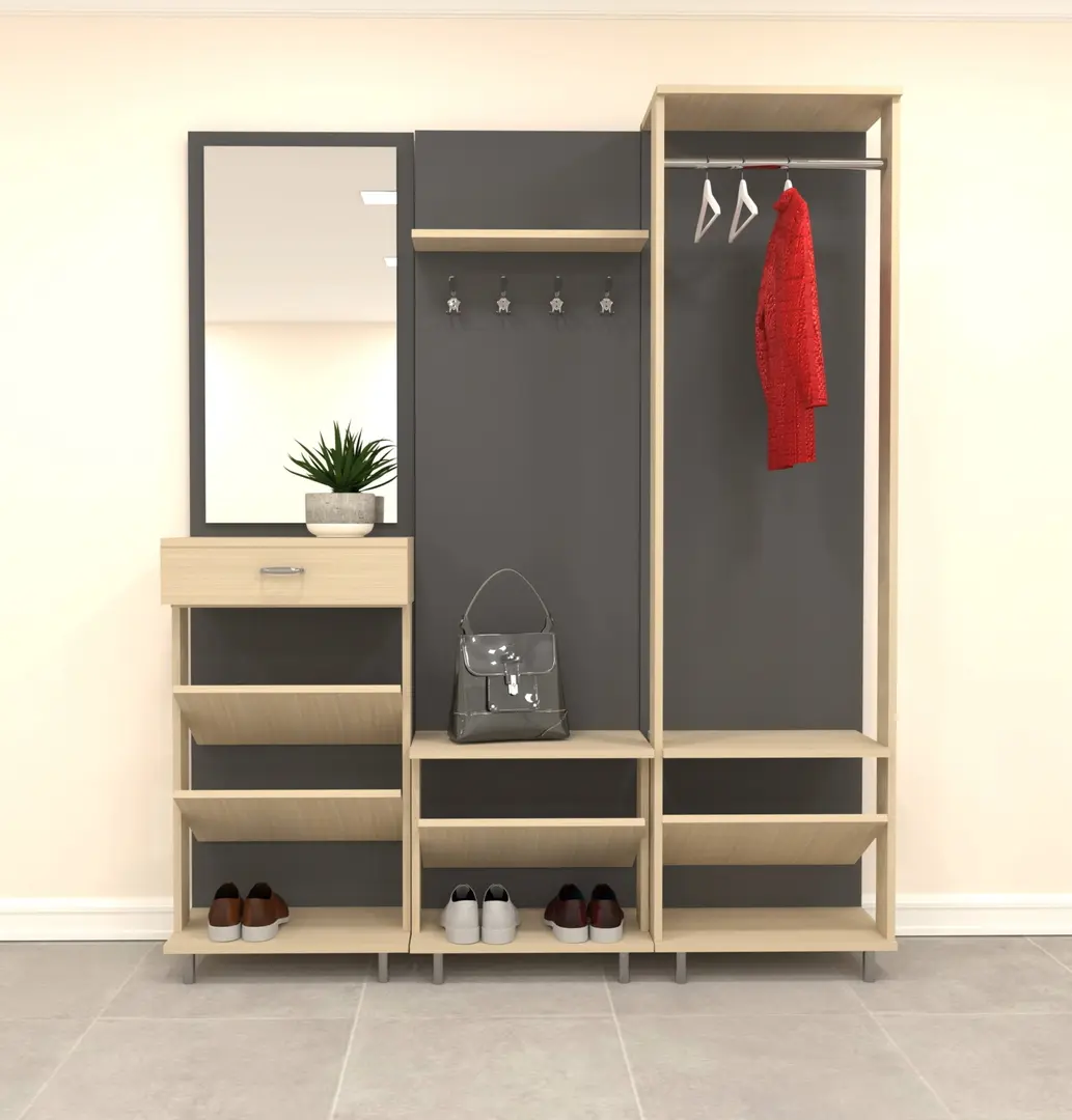 Прихожая Arta Mobilei Open Grafit 5.2.4 AM57 (Graphite/Ferrara Oak)