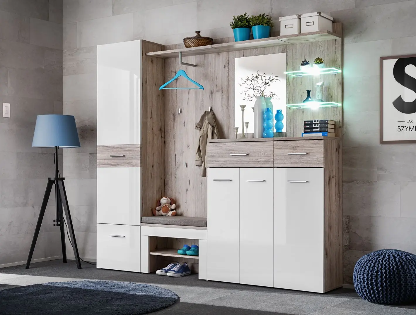 Antreu ASM Gustavo IV DWW GV4+P (Wellington Oak/White Gloss)