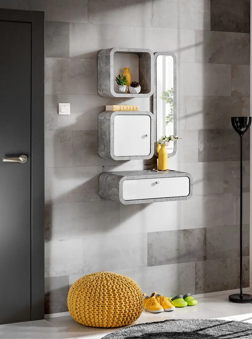 Прихожая ASM Wally III AJW WY3 (Concrete/White Gloss)