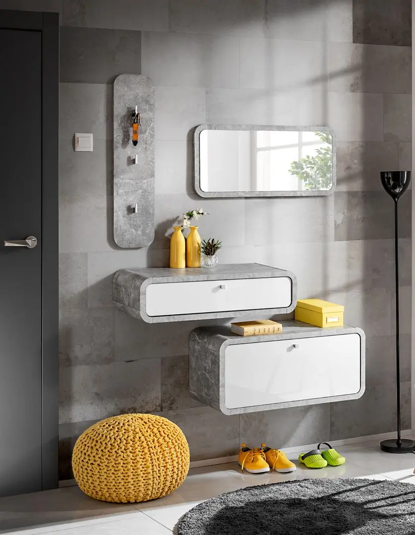 Прихожая ASM Wally V AJW WY5 (Concrete/White Gloss)