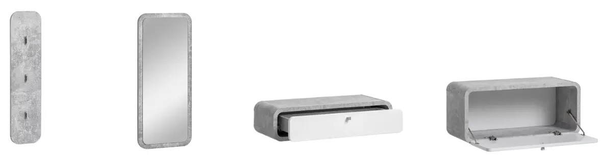 Прихожая ASM Wally V AJW WY5 (Concrete/White Gloss) - 6