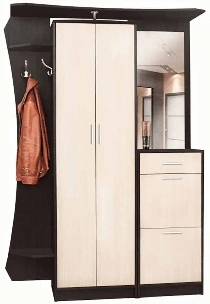 Прихожая Астрид-Мебель София 7 (Дуб Венге/Ясень Анкор Белый)