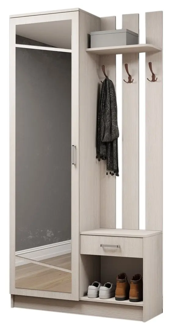 Прихожая Астрид-Мебель София 8 (Ясень Анкор Белый)