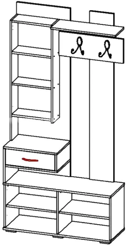 Antreu cu oglinda Астрид-Мебель Briz БРЗ.10 (Sonoma Oak/Ash Anchor White) - 2