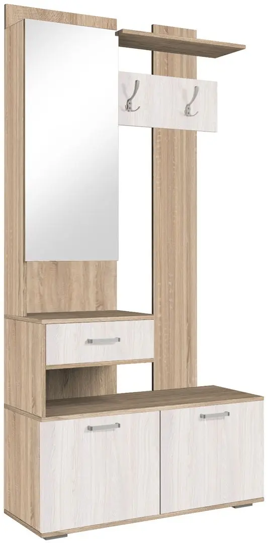 Antreu cu oglinda Астрид-Мебель Briz БРЗ.10 (Sonoma Oak/Ash Anchor White)