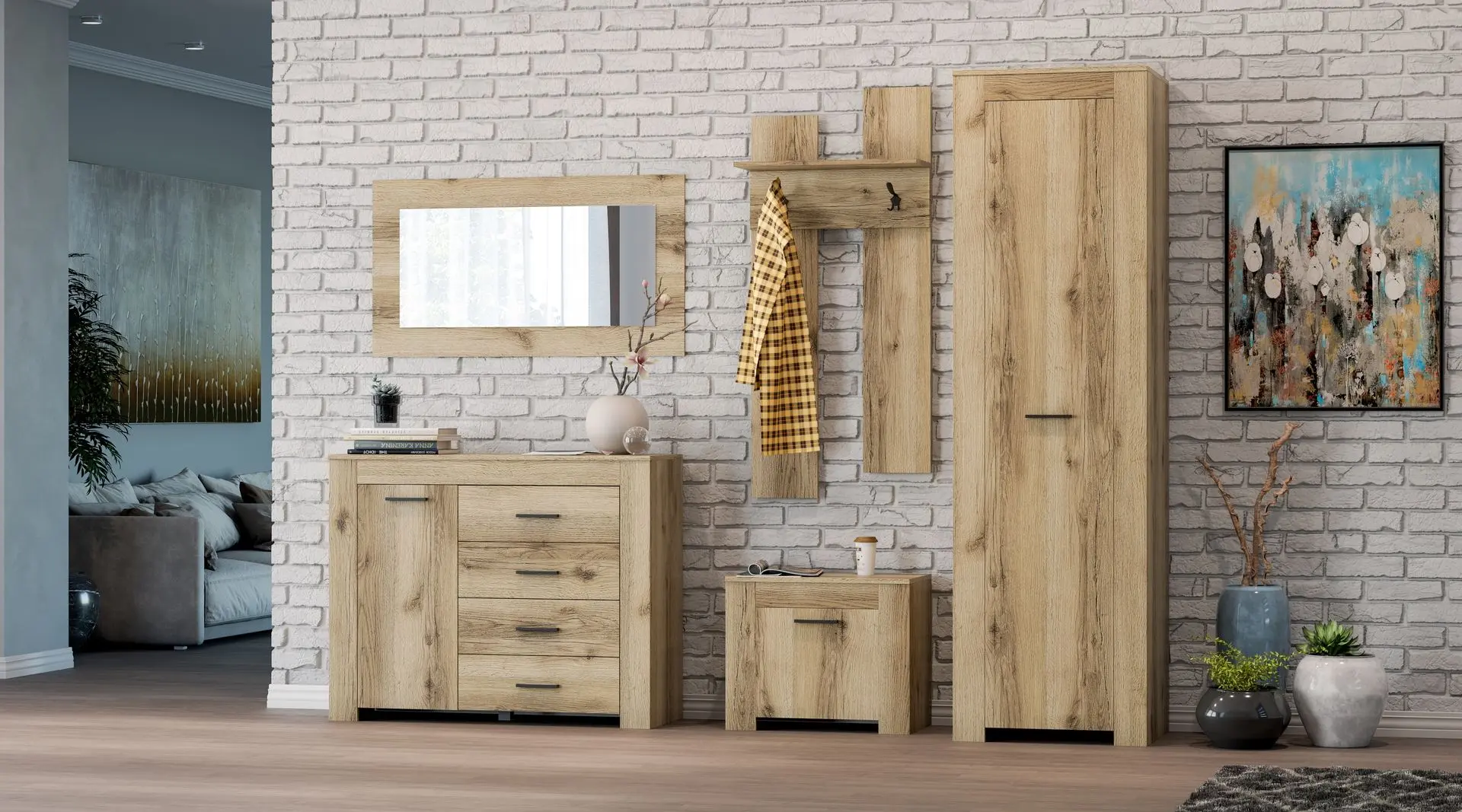 Cuier Астрид-Мебель Kvadro КВД.42 (Delano Oak Light) - 3