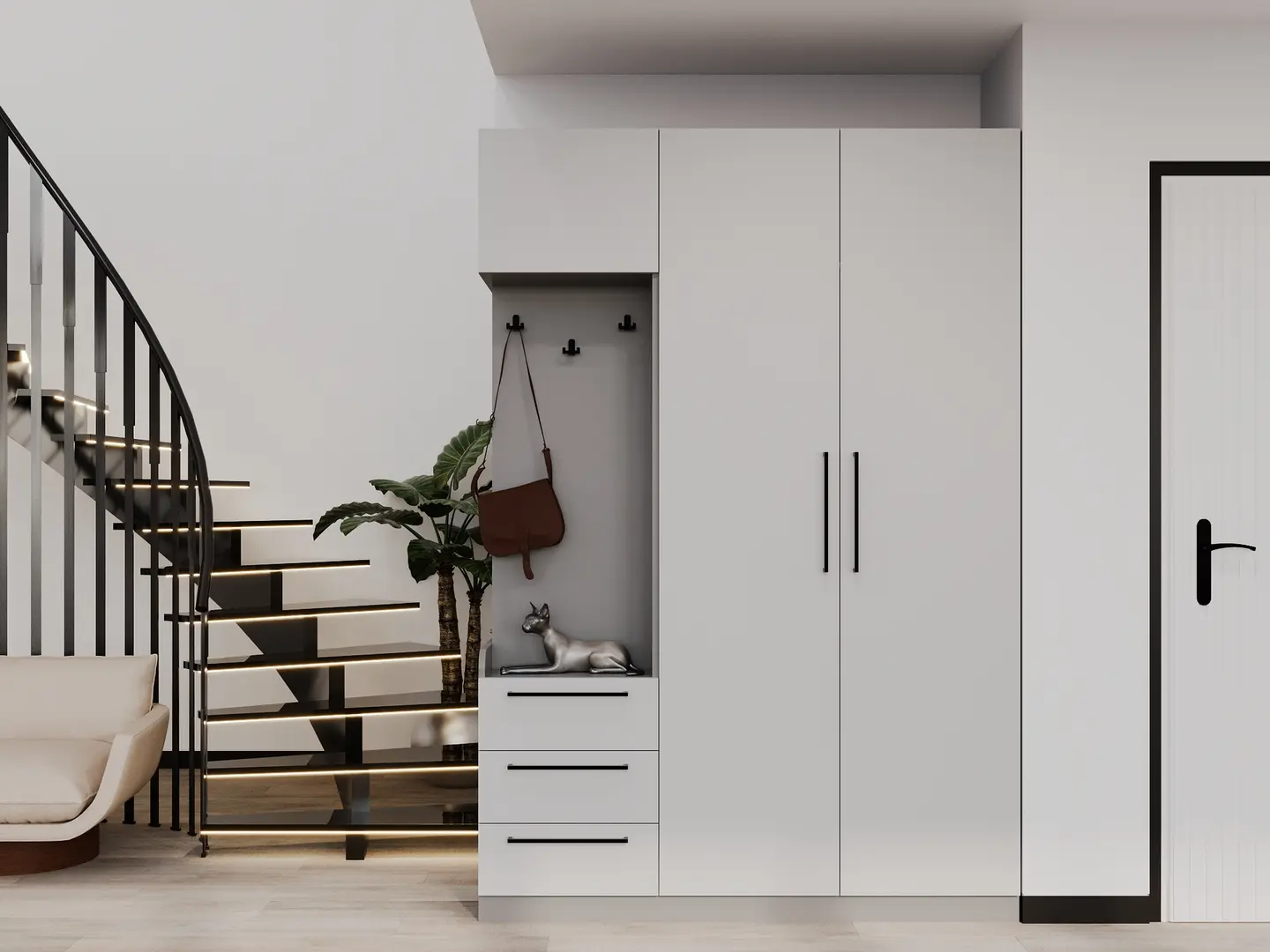 Antreu Bayro Serenity 3 sertare 150x220x52 stang (Light Grey/Asphalt Grey)