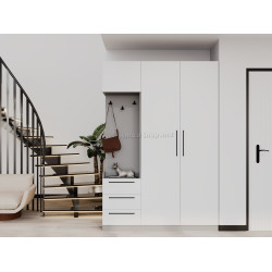 Antreu Bayro Serenity 3 sertare 150x220x52 stang (White/Asphalt Grey)