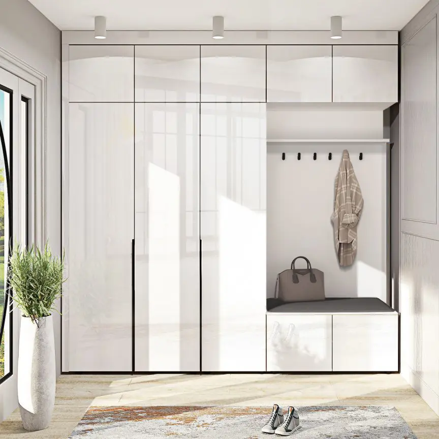 Прихожая Comfort Mebel Flex ВТ-4081 МДФ Loft 2.5m (White Gloss)