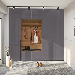 Прихожая Comfort Mebel Flex ВТ-4086 ДСП Eko 2.5m (Golden Oak/Graphite Dark Gloss)