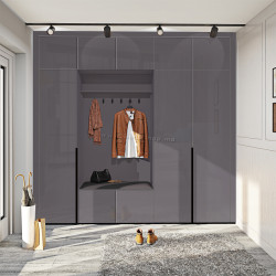 Прихожая Comfort Mebel Flex ВТ-4086 ДСП Eko 2.5m (Graphite Dark Gloss)