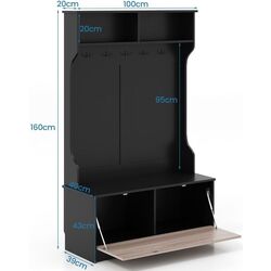 Прихожая Costway HU10448DK (Black) Thumb