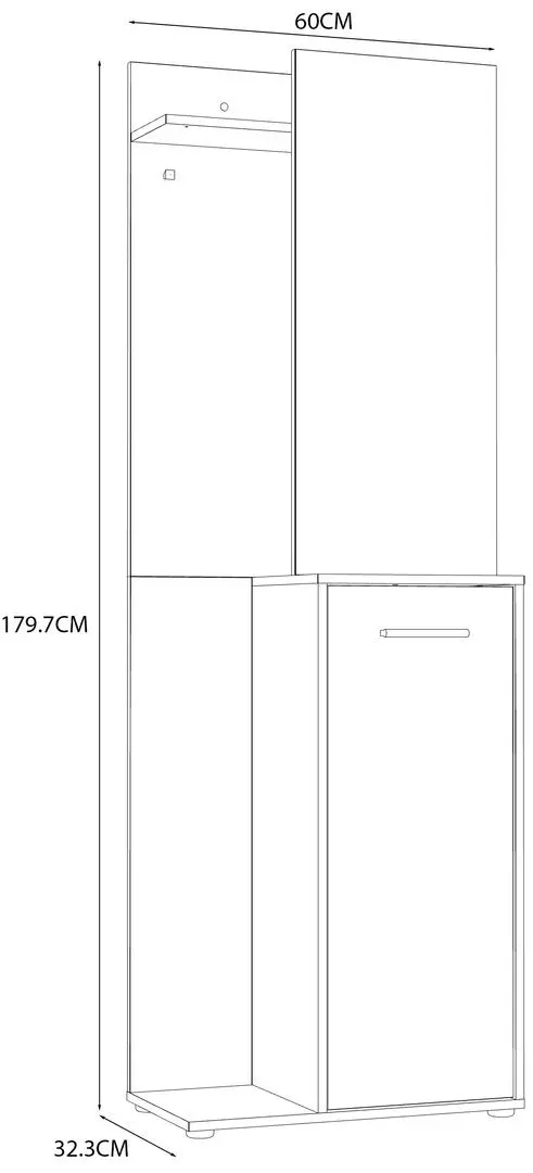 Antreu Fortuna Areel 60x179.7x32.3 (Artisan Oak/Concrete) - 2