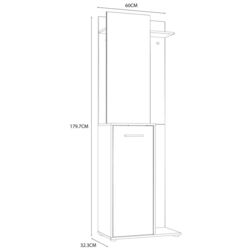 Прихожая Fortuna Areel 60x179.7x32.3 (Sonoma Oak/White) Thumb