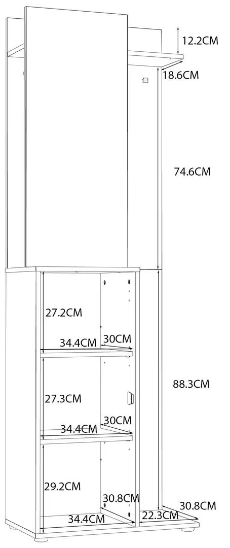 Прихожая Fortuna Areel 60x179.7x32.3 (Sonoma Oak/White) - 3