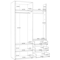 Прихожая Fortuna Constantin 134.2x207.8x51.7 (Grey/White) Thumb